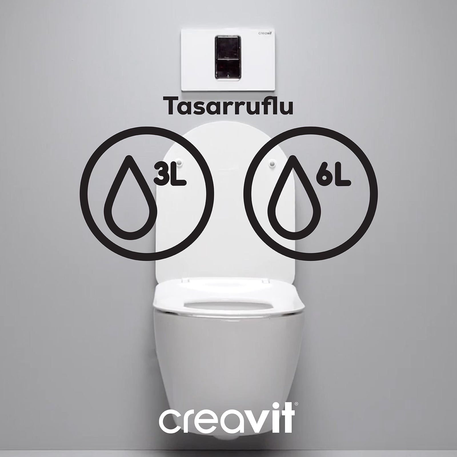 Terra Mat Siyah Boyalı Kumanda Paneli - Creavit | Banyo Bu Tarafta