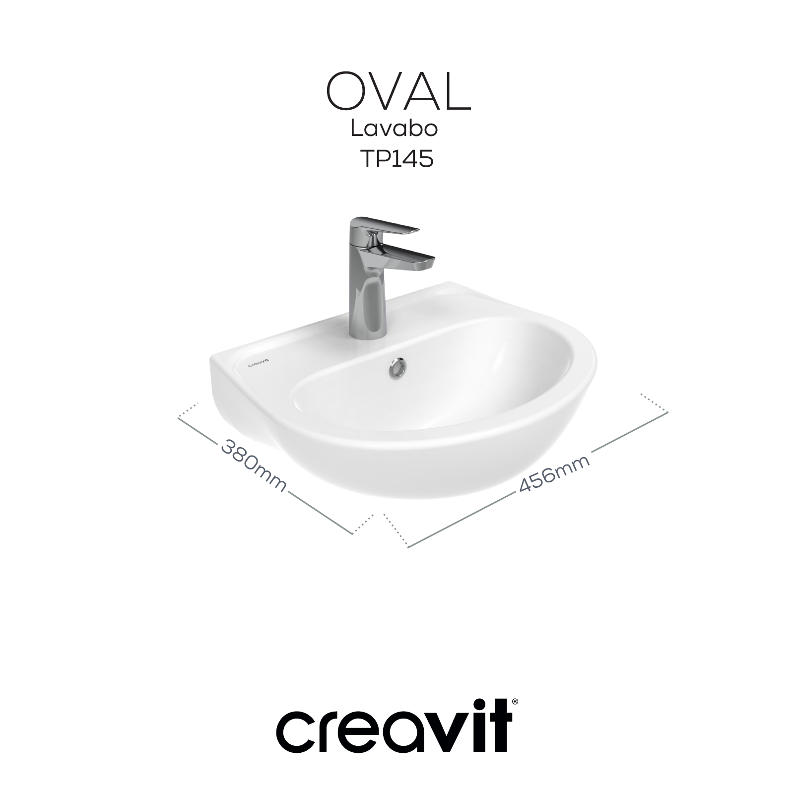 Oval Lavabo 36*45cm Duvara Dayalı Beyaz