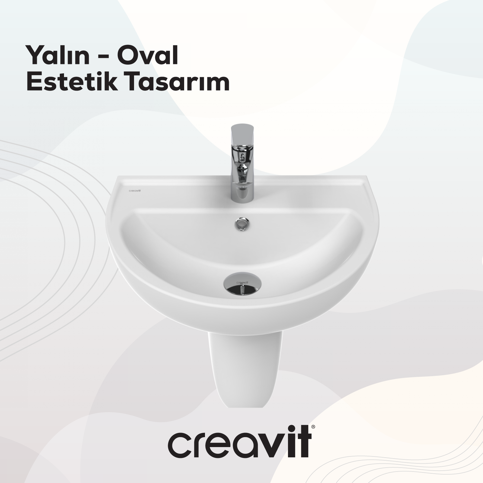 Oval Lavabo 40*50 cm Duvara Dayalı Beyaz