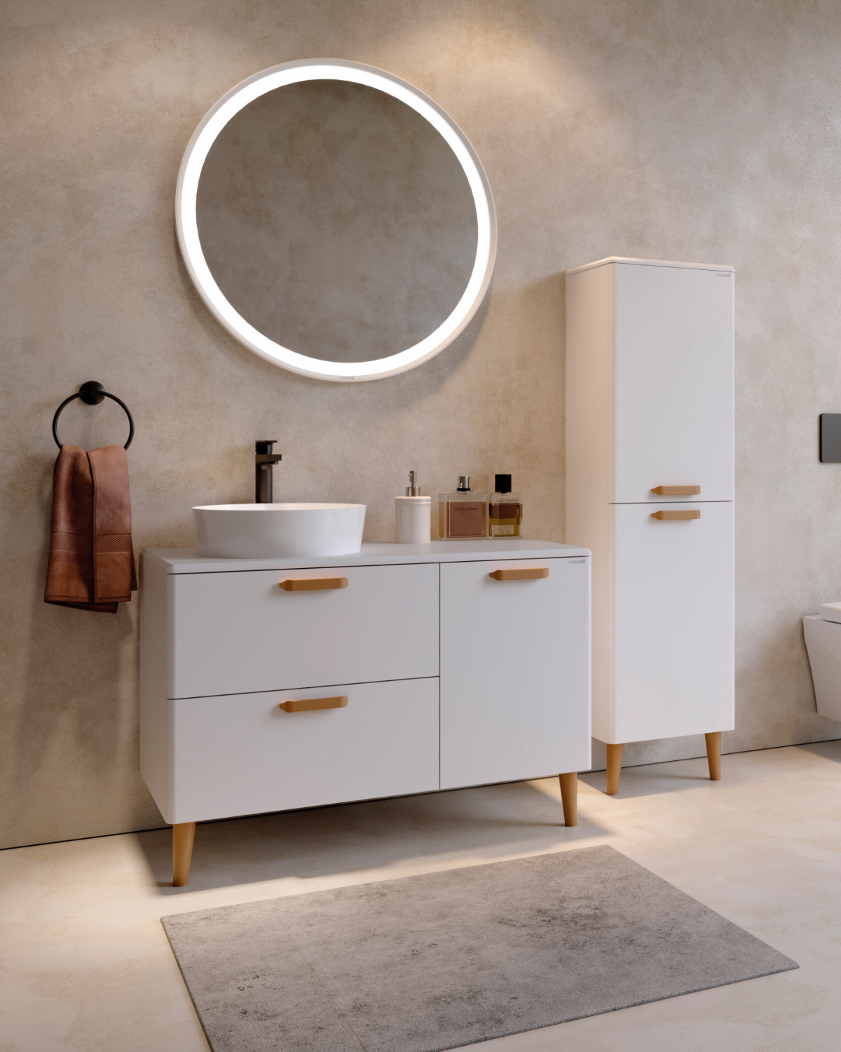 Patara Lavabo Dolabı 100cm Mat Beyaz