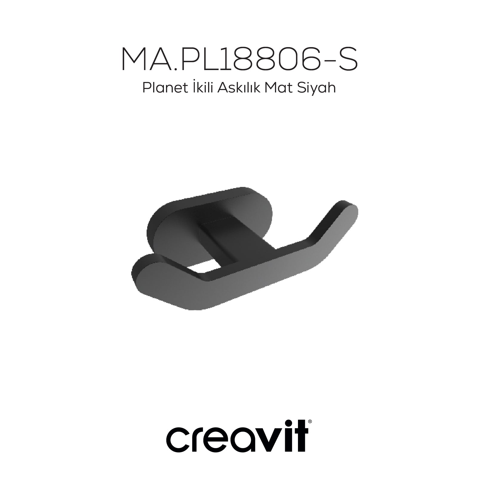 Planet İkili Askılık Mat Siyah