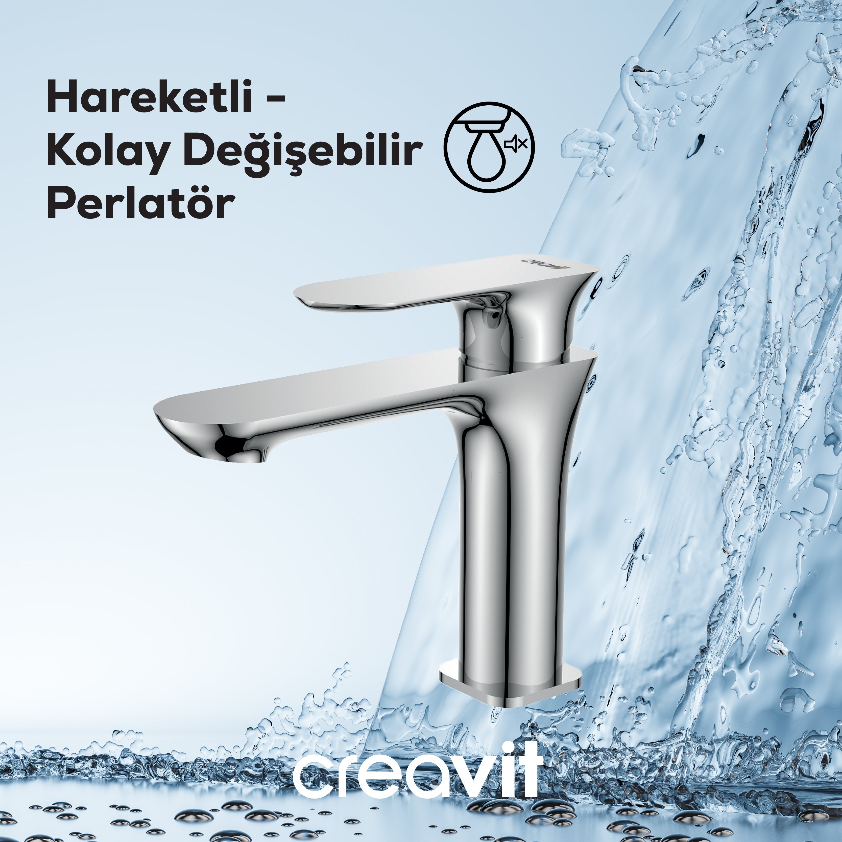 Pure Lavabo Armatürü Krom