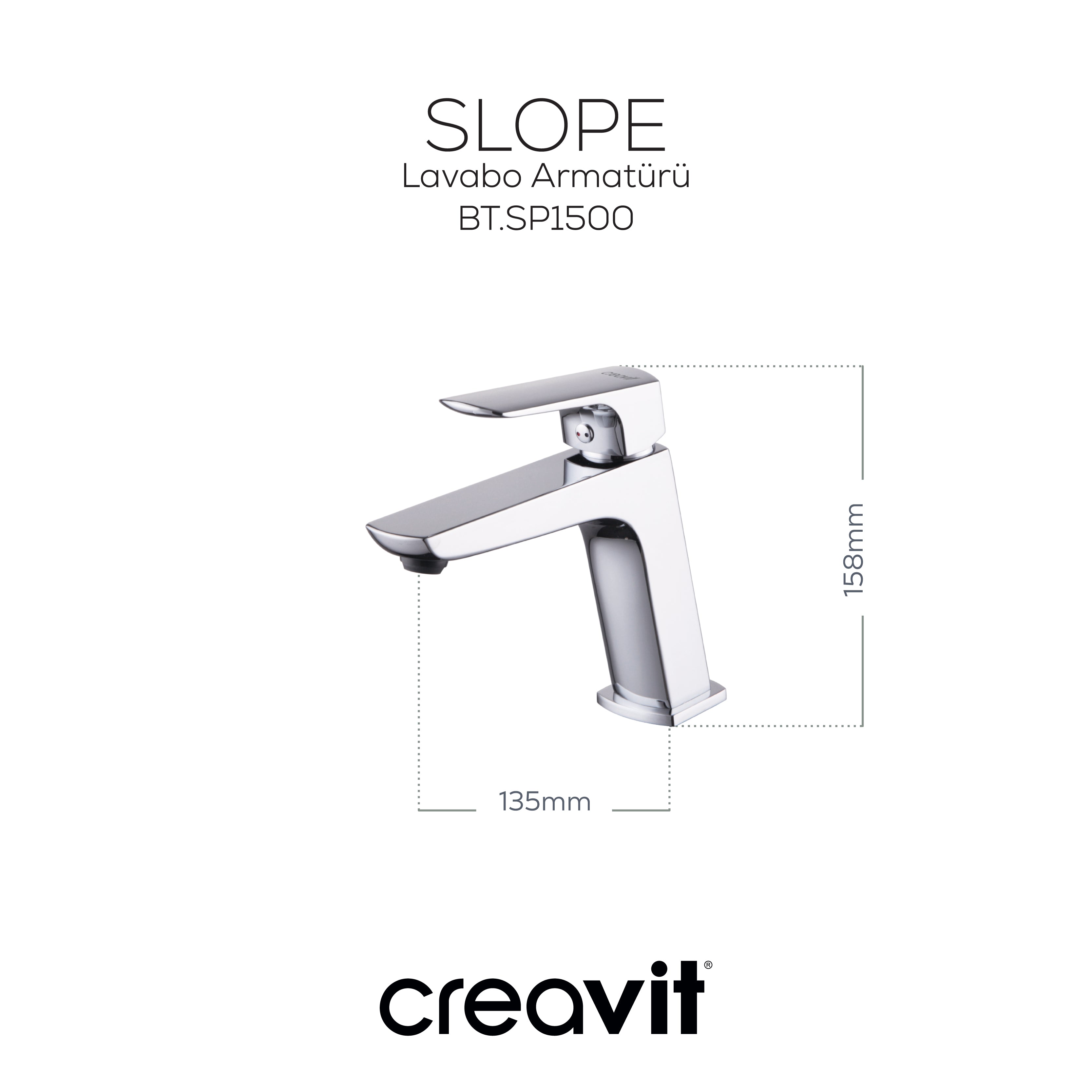 Slope Lavabo Armatürü Krom