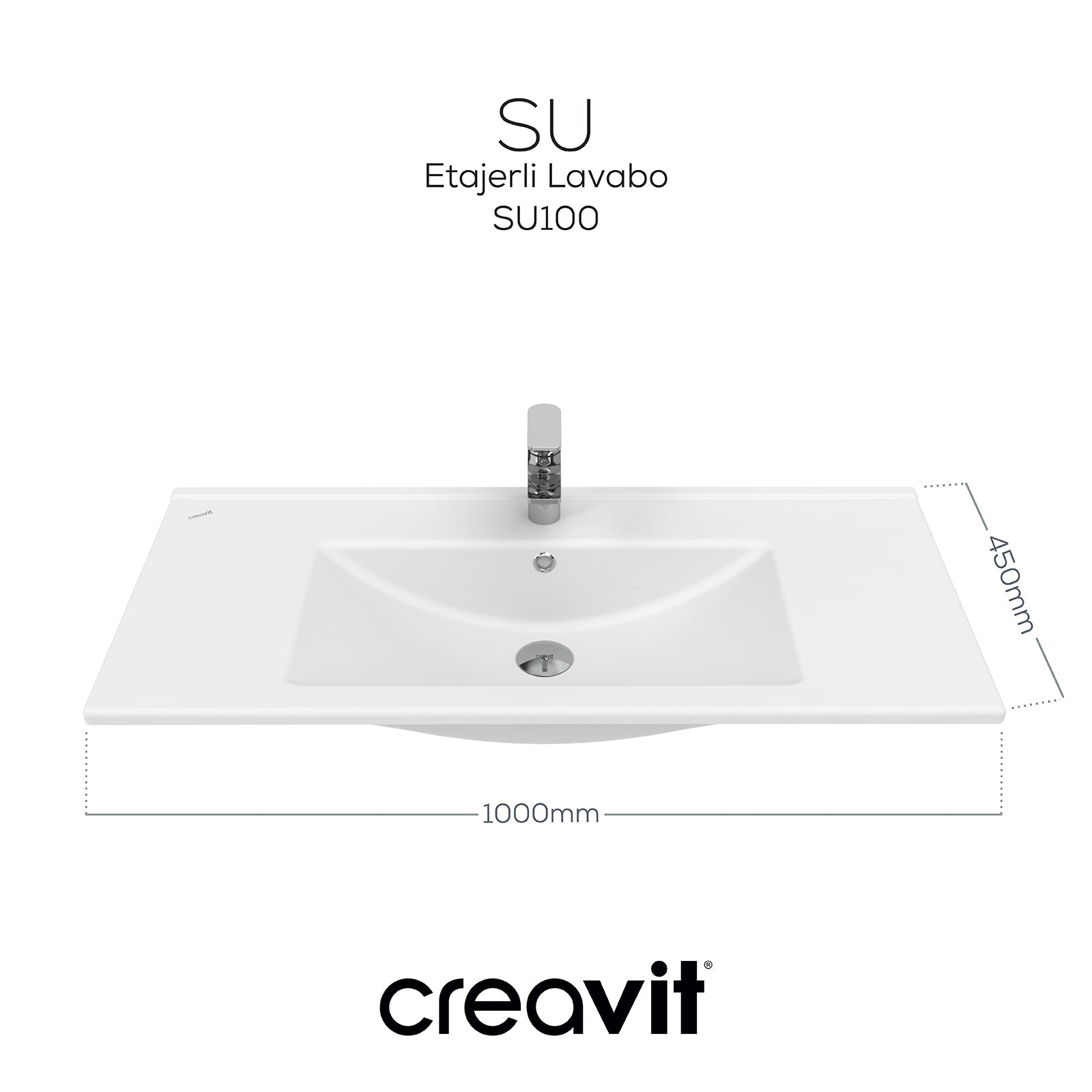 Su Etajerli Lavabo 100cm Beyaz