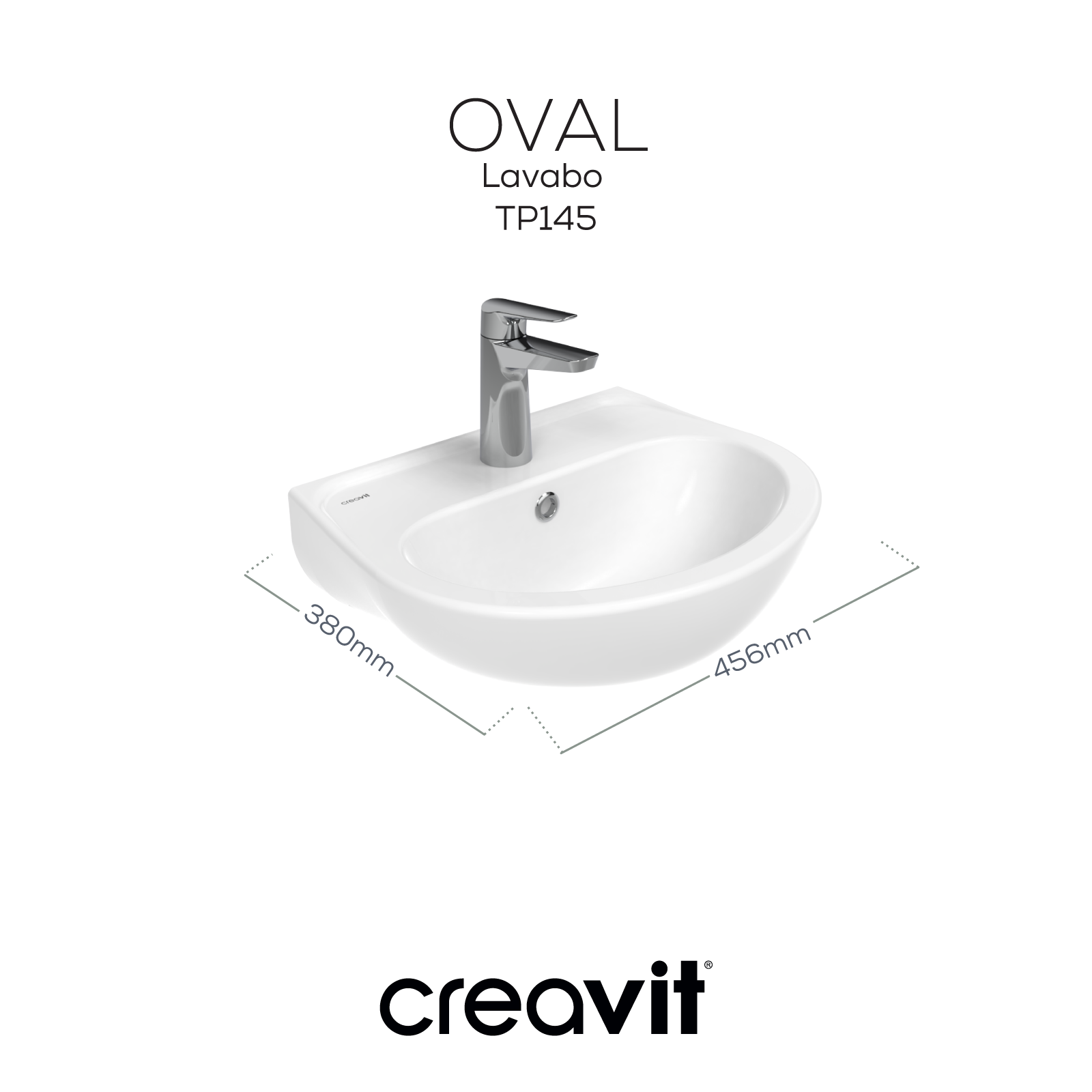 Oval Sink 36*45cm Against the Wall White