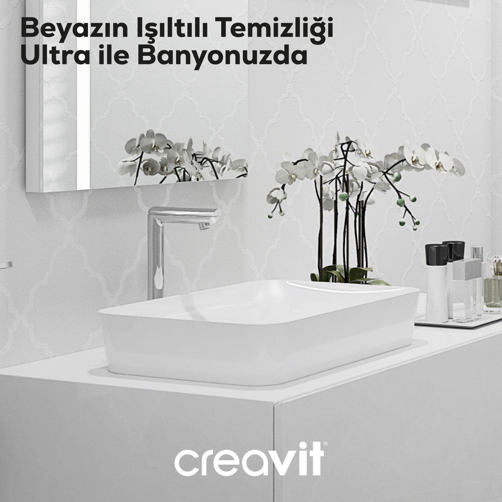 Ultra Dikdörtgen Çanak Lavabo 60 cm Beyaz