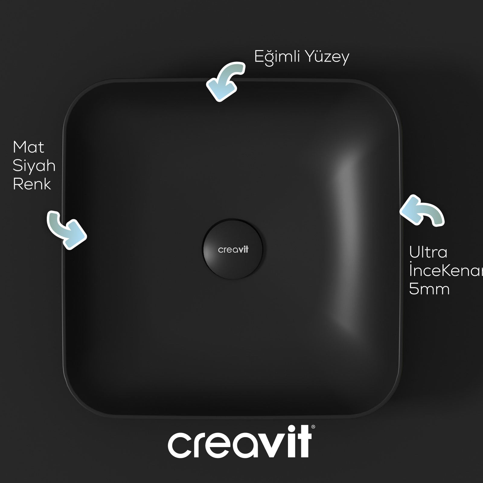 Ultra Square Bowl Sink 40cm Matte Black
