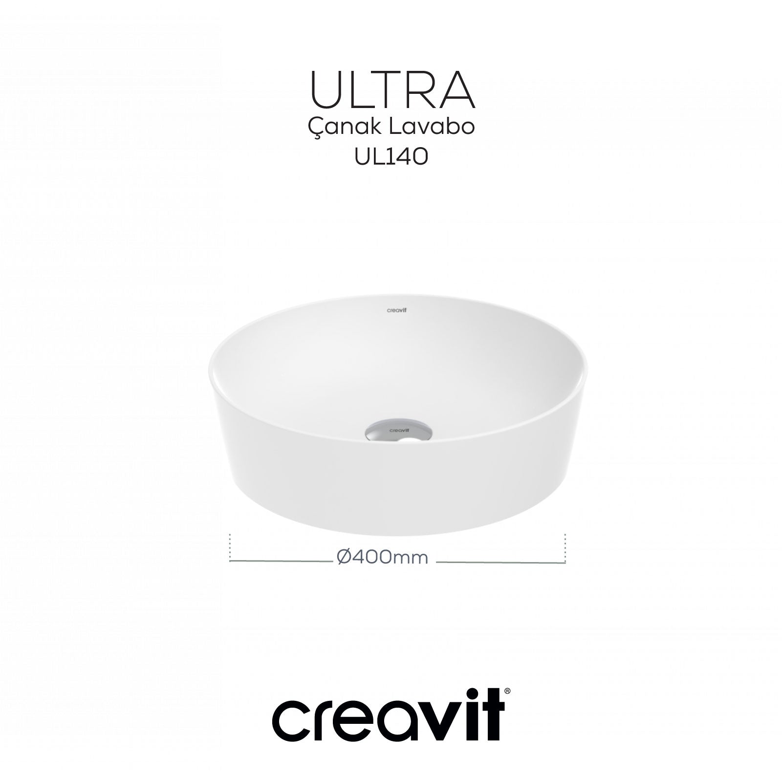 Ultra Round Bowl Sink 40cm White